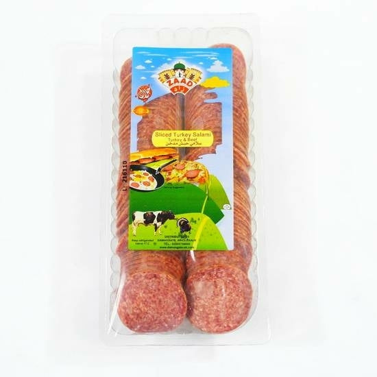 Zaad Sliced Turkey Salami Turkey And Beef 250g