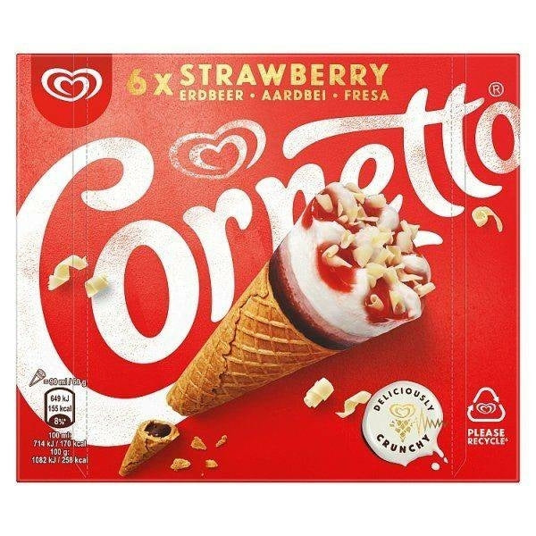 Walls Cornetto Strawberry 6 Pack