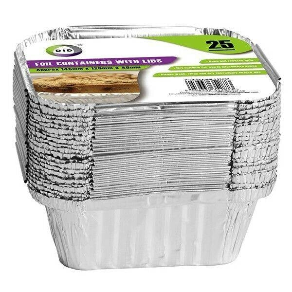 DID Foil Containers with Lids 25s