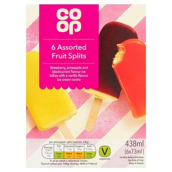 Co op Assorted Ice Cream Splits 6s